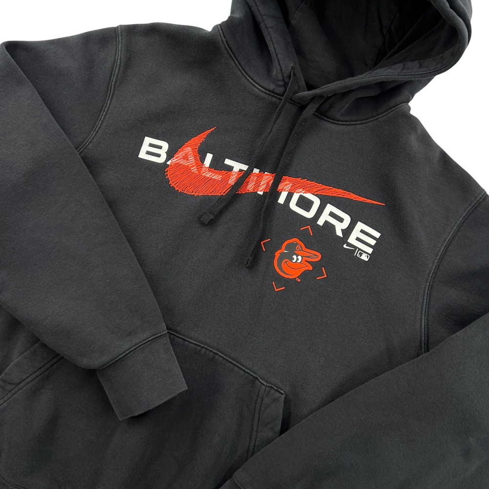 Nike Baltimore Orioles Hoodie Sweatshirt Mens Small Black MLB Baseball Graphic